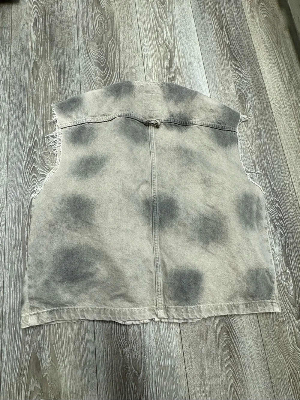 Zara Washed Gray Utility Vest with Cargo Pockets